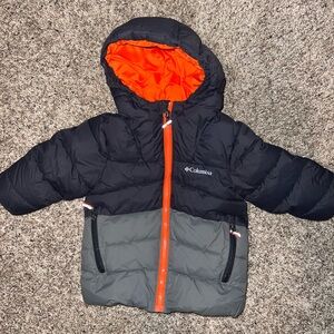 Columbia Charcoal and Orange Winter Puffer Jacket Coat Boys 2T